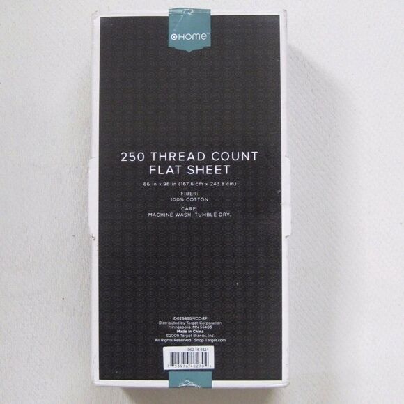 Flat Sheet Queen Target HOME 250 Thread Count - Picture 1 of 5